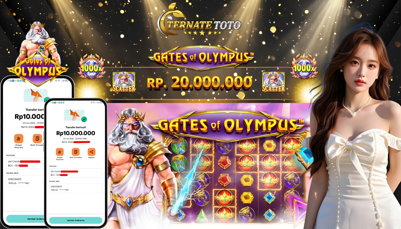 TERNATETOTO - JACKPOT GATES OF OLYMPUS Rp.20,000,000,-
